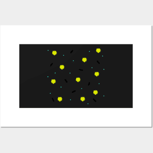 Yellow brush dots Posters and Art